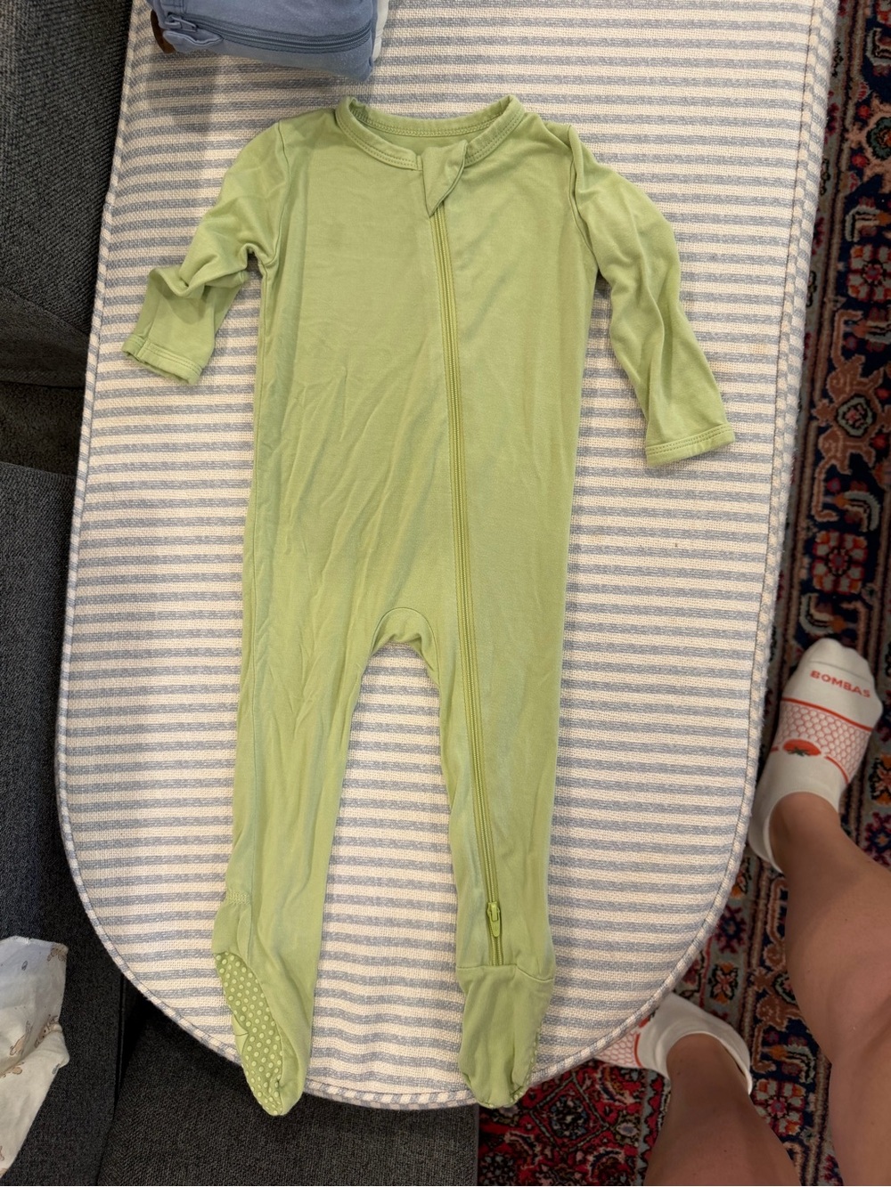 Kyte BABY, Pistachio Green Zipper Footed PJs, Size 6-12m
